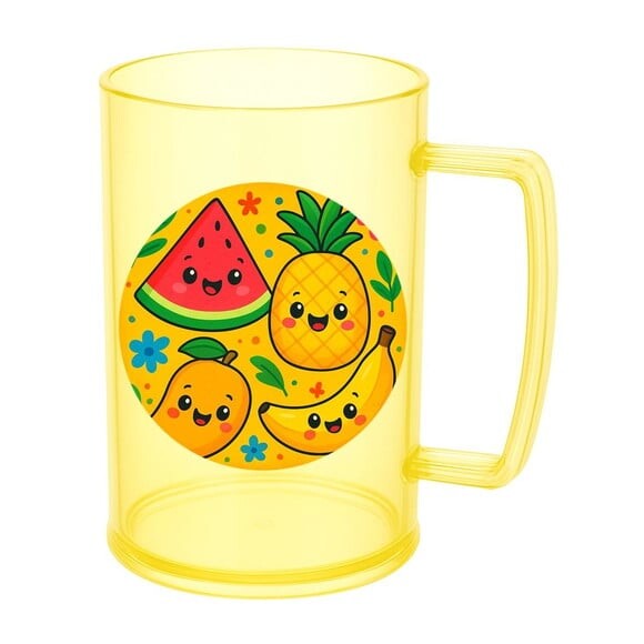 Caneca de Chopp Infantil Personalizada Frutas Tropicais