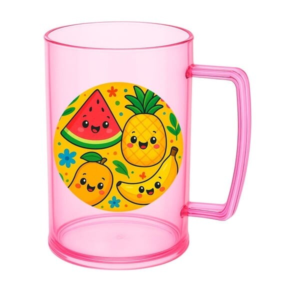 Caneca de Chopp Infantil Personalizada Frutas Tropicais