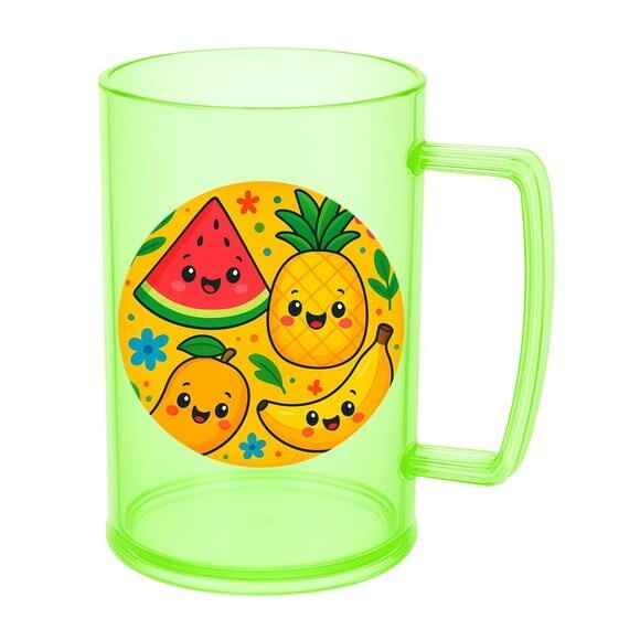 Caneca de Chopp Infantil Personalizada Frutas Tropicais