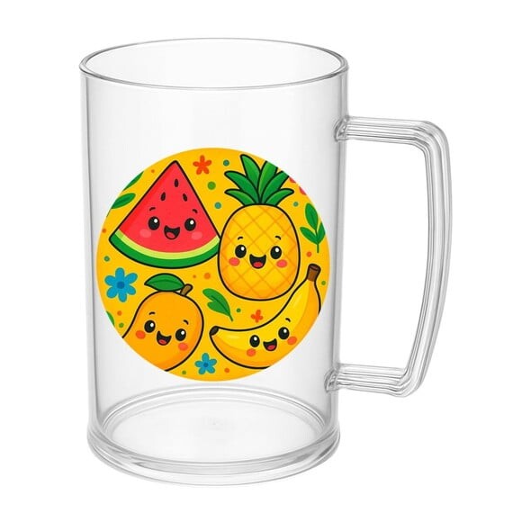 Caneca de Chopp Infantil Personalizada Frutas Tropicais