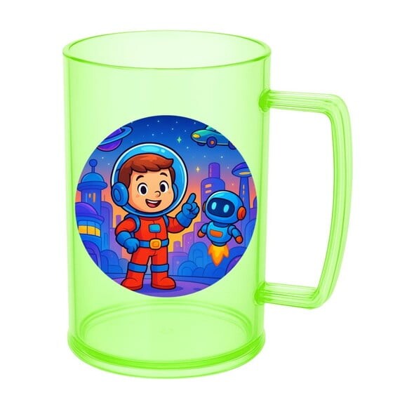 Caneca de Chopp Infantil Personalizada Futurismo Infantil