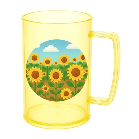Caneca de Chopp Infantil Personalizada Girassóis