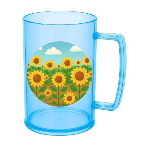 Caneca de Chopp Infantil Personalizada Girassóis