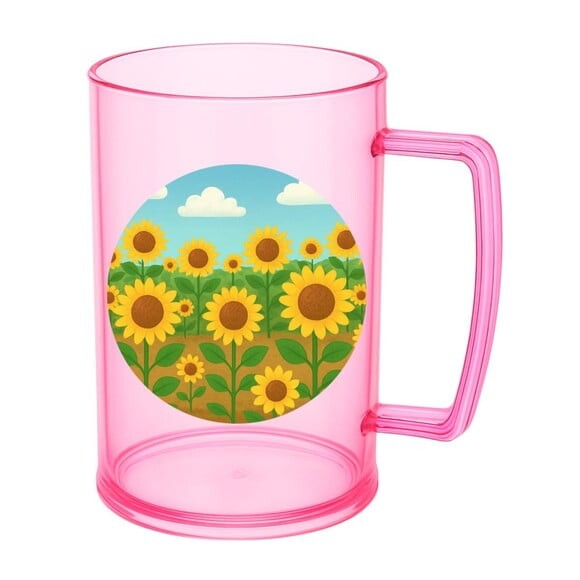 Caneca de Chopp Infantil Personalizada Girassóis