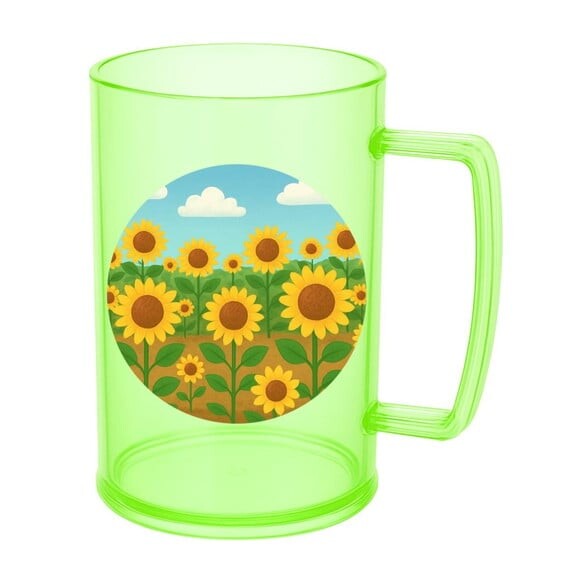 Caneca de Chopp Infantil Personalizada Girassóis