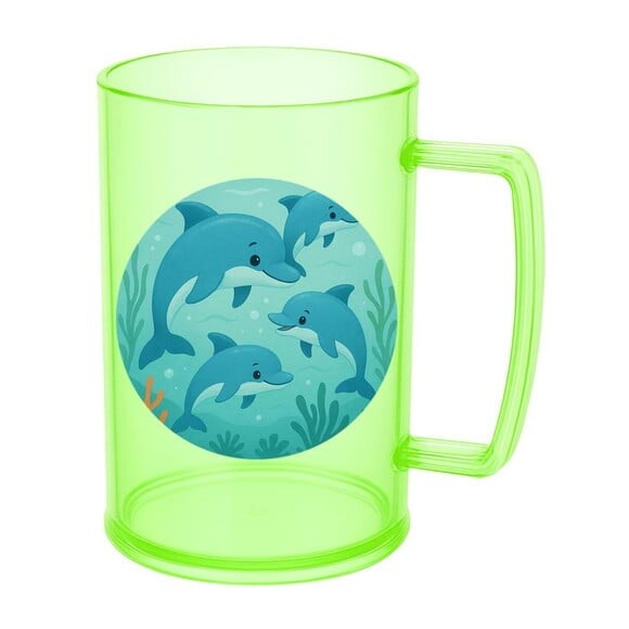 Caneca de Chopp Infantil Personalizada Golfinhos