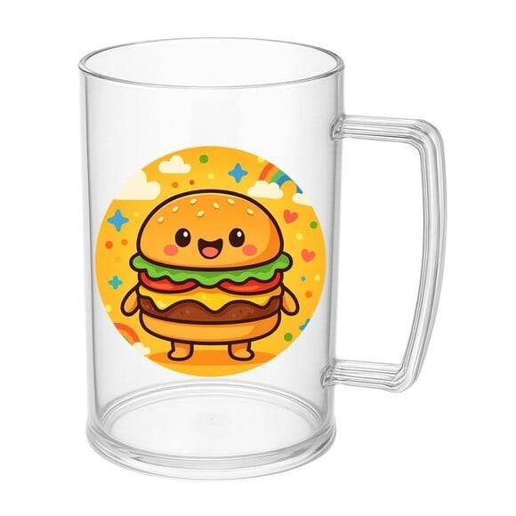 Caneca de Chopp Infantil Personalizada Hambúrguer Divertido