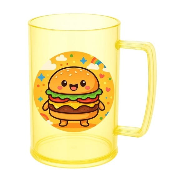 Caneca de Chopp Infantil Personalizada Hambúrguer Divertido