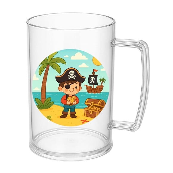 Caneca de Chopp Infantil Personalizada Ilha Pirata