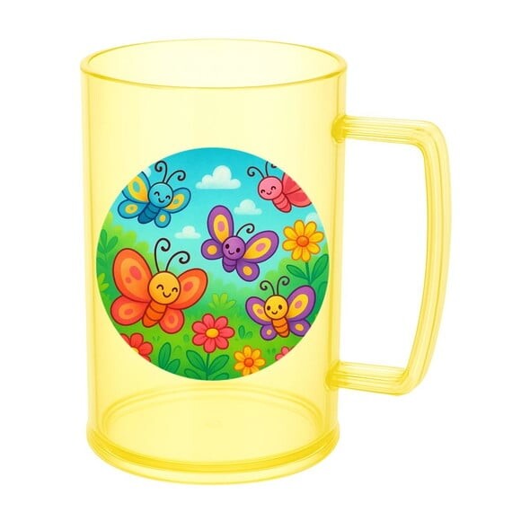 Caneca de Chopp Infantil Personalizada Jardim das Borboletas