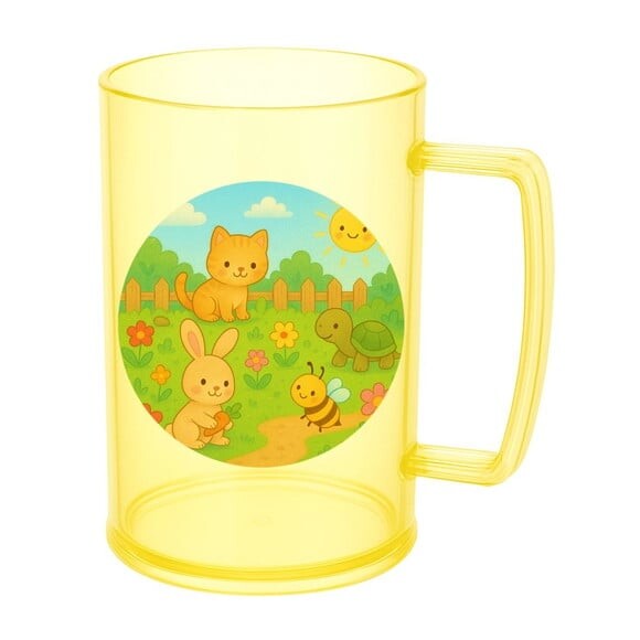 Caneca de Chopp Infantil Personalizada Jardim dos Bichinhos