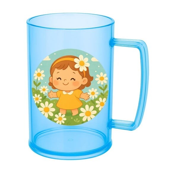 Caneca de Chopp Infantil Personalizada Jardim das Margaridas