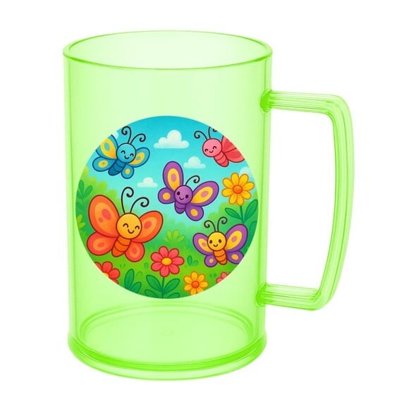 Caneca de Chopp Infantil Personalizada Jardim das Borboletas