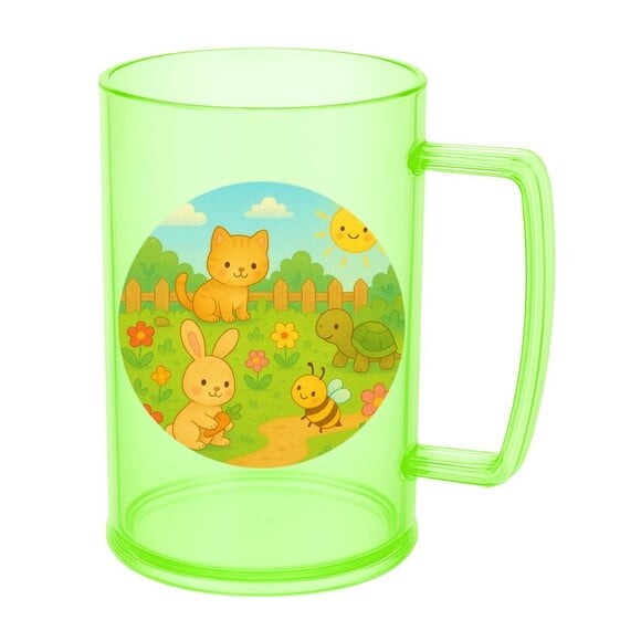 Caneca de Chopp Infantil Personalizada Jardim dos Bichinhos