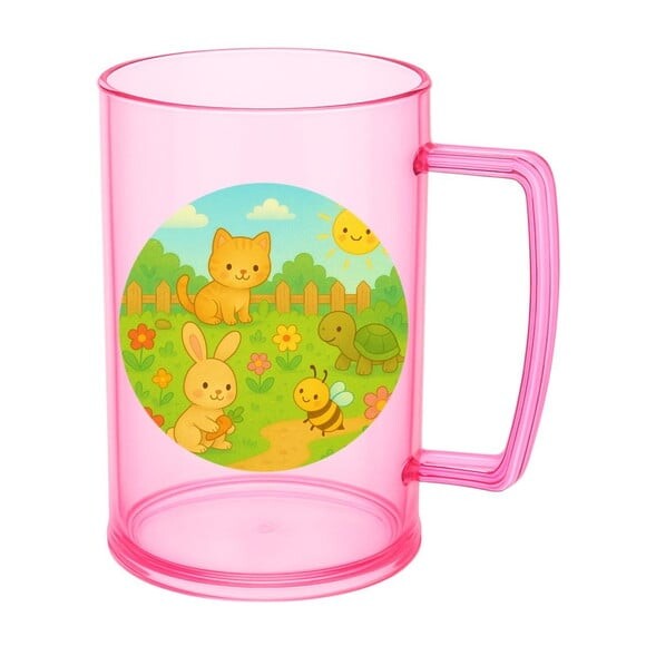 Caneca de Chopp Infantil Personalizada Jardim dos Bichinhos