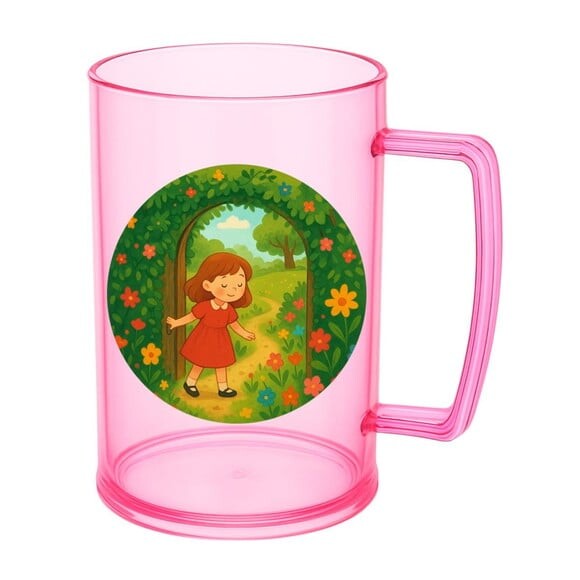 Caneca de Chopp Infantil Personalizada Jardim Secreto