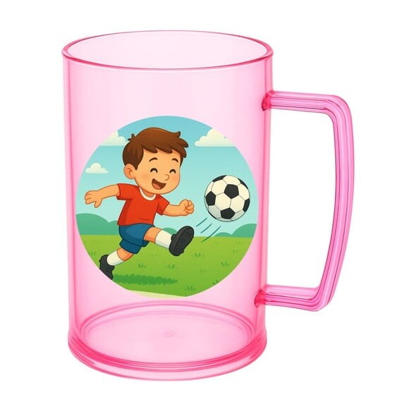 Caneca de Chopp Infantil Personalizada Jogador de Futebol
