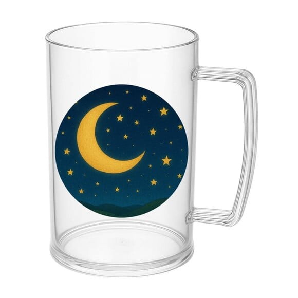 Caneca de Chopp Infantil Personalizada Lua e Estrelas