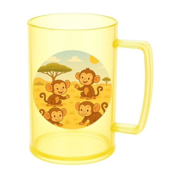 Caneca de Chopp Infantil Personalizada Macaquinhos