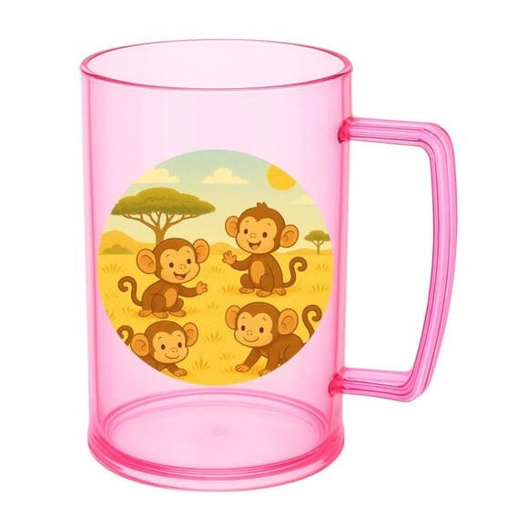 Caneca de Chopp Infantil Personalizada Macaquinhos