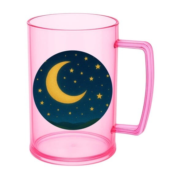 Caneca de Chopp Infantil Personalizada Lua e Estrelas