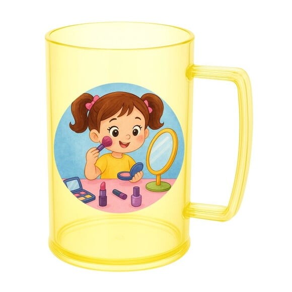 Caneca de Chopp Infantil Personalizada Maquiagem