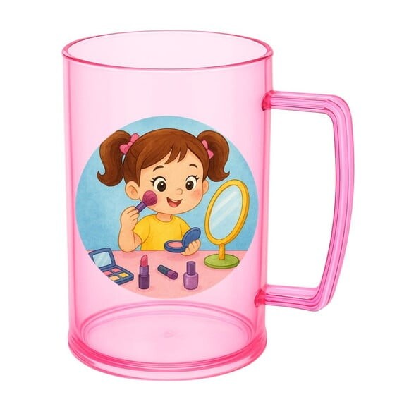 Caneca de Chopp Infantil Personalizada Maquiagem