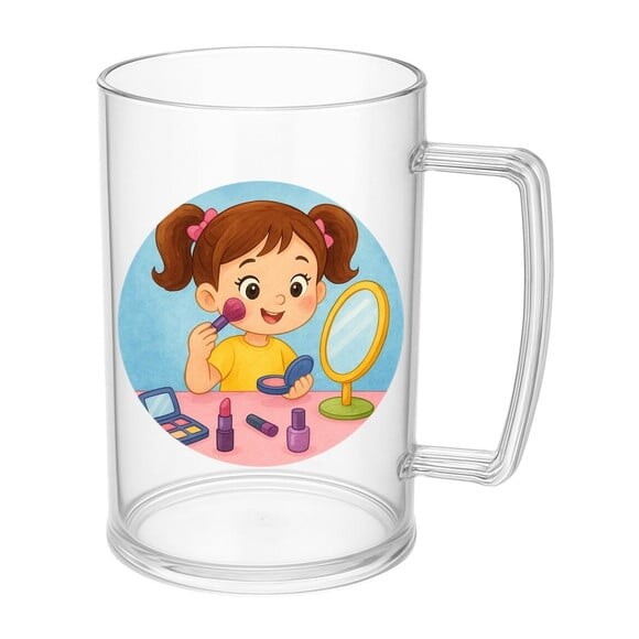 Caneca de Chopp Infantil Personalizada Maquiagem