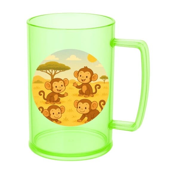 Caneca de Chopp Infantil Personalizada Macaquinhos
