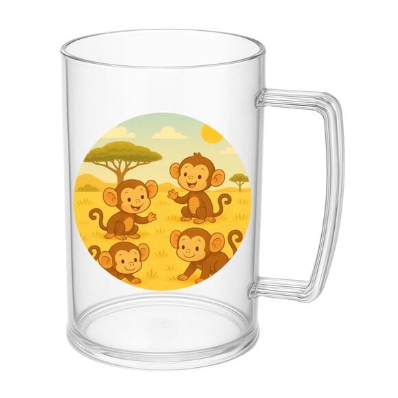 Caneca de Chopp Infantil Personalizada Macaquinhos