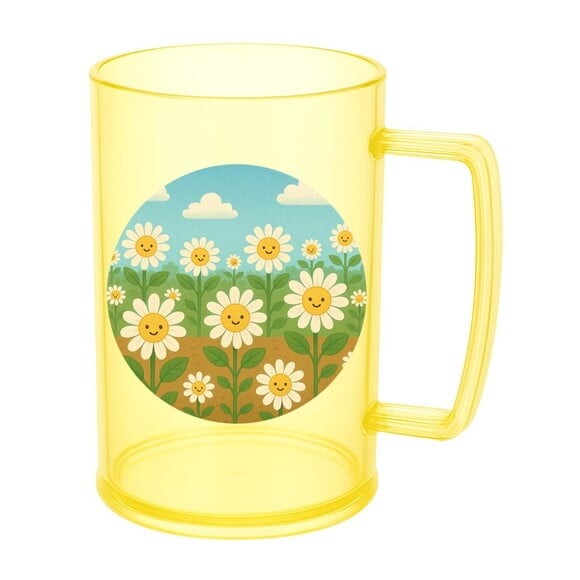 Caneca de Chopp Infantil Personalizada Margaridas
