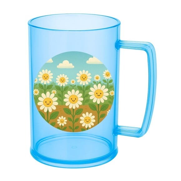Caneca de Chopp Infantil Personalizada Margaridas