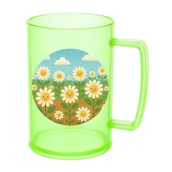 Caneca de Chopp Infantil Personalizada Margaridas