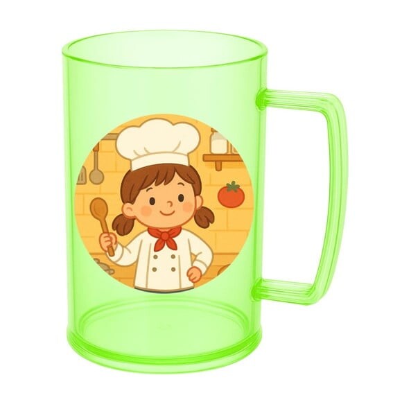 Caneca de Chopp Infantil Personalizada Mini Chefe Menina
