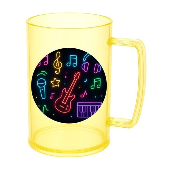 Caneca de Chopp Infantil Personalizada Neon Musical
