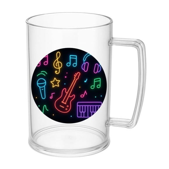 Caneca de Chopp Infantil Personalizada Neon Musical