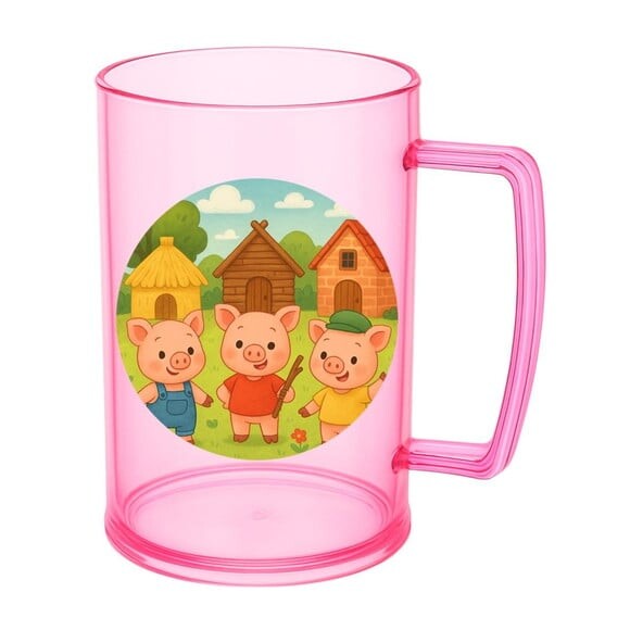 Caneca de Chopp Infantil Personalizada os Três Porquinhos
