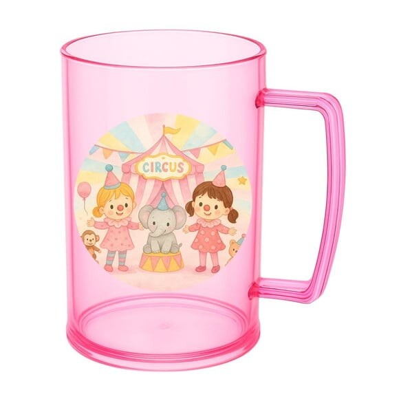 Caneca de Chopp Infantil Personalizada Palhacinhas Aquarela