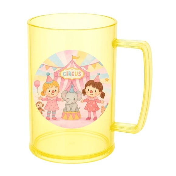 Caneca de Chopp Infantil Personalizada Palhacinhas Aquarela