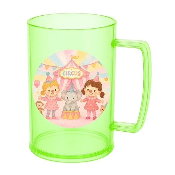 Caneca de Chopp Infantil Personalizada Palhacinhas Aquarela