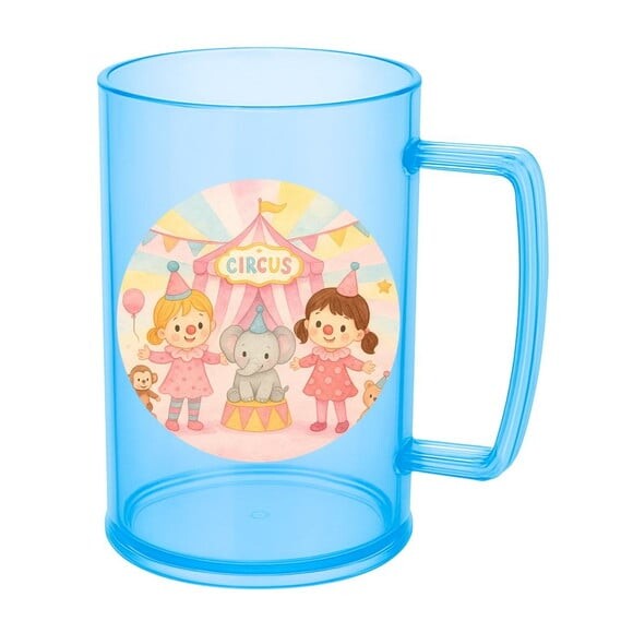 Caneca de Chopp Infantil Personalizada Palhacinhas Aquarela
