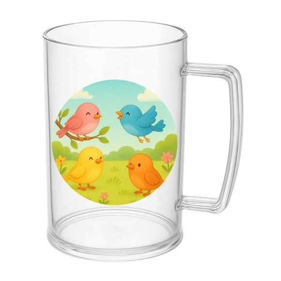 Caneca de Chopp Infantil Personalizada Passarinhos