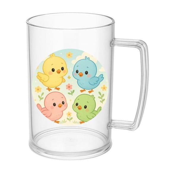 Caneca de Chopp Infantil Personalizada Passarinhos Baby