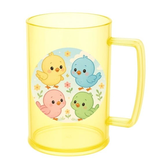 Caneca de Chopp Infantil Personalizada Passarinhos Baby