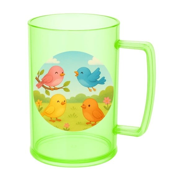 Caneca de Chopp Infantil Personalizada Passarinhos