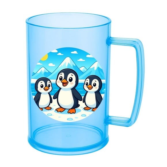 Caneca de Chopp Infantil Personalizada Pinguins