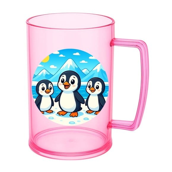 Caneca de Chopp Infantil Personalizada Pinguins
