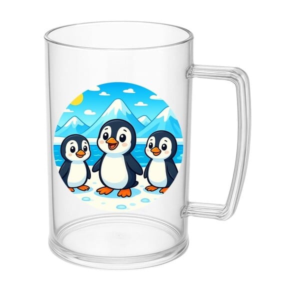 Caneca de Chopp Infantil Personalizada Pinguins