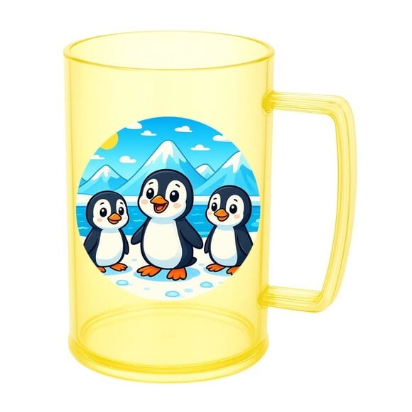 Caneca de Chopp Infantil Personalizada Pinguins