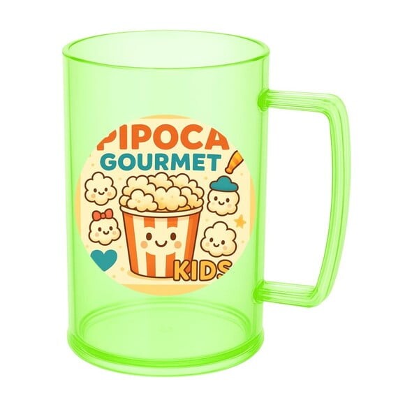 Caneca de Chopp Infantil Personalizada Pipoca Gourmet Kids